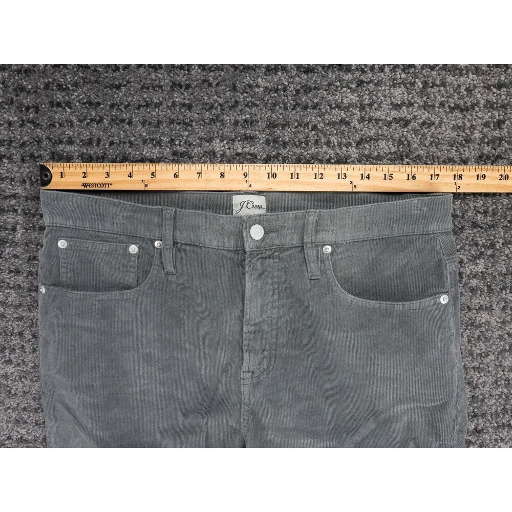 J Crew Pants Mens 32 Actual 35x28 Gray Vintage Slim Straight Stretch Corduroy